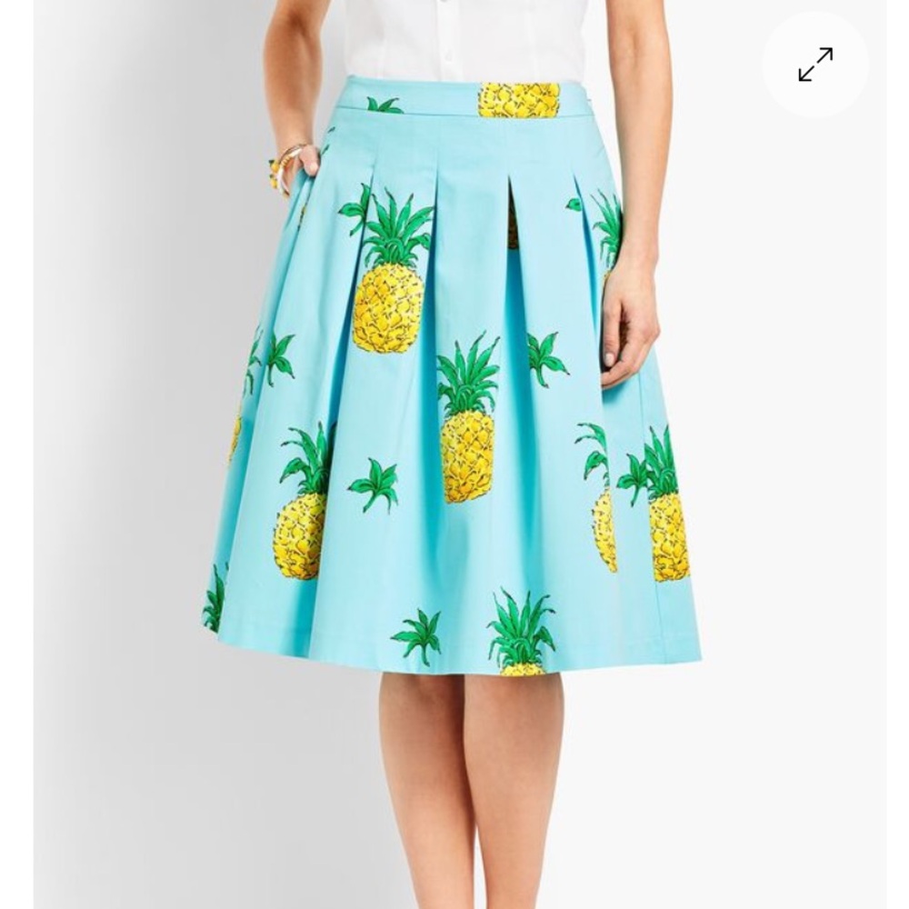 Pineapple Print Blue Skirt